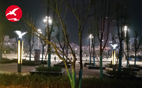 正翔照明&mdash;太阳能路灯厂家完成文山州椒莲广场景观灯 (1)